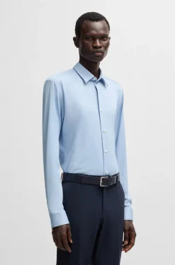 Hugo Boss miesten kauluspaita, P-ROAN PERFORMANCE STRECH OXFORD Keskisininen