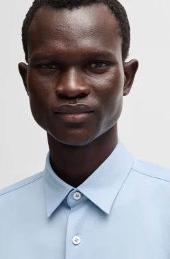 Hugo Boss miesten kauluspaita, P-ROAN PERFORMANCE STRECH OXFORD Keskisininen