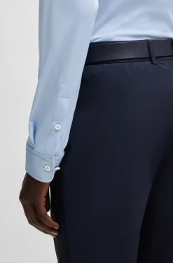 Hugo Boss miesten kauluspaita, P-ROAN PERFORMANCE STRECH OXFORD Keskisininen