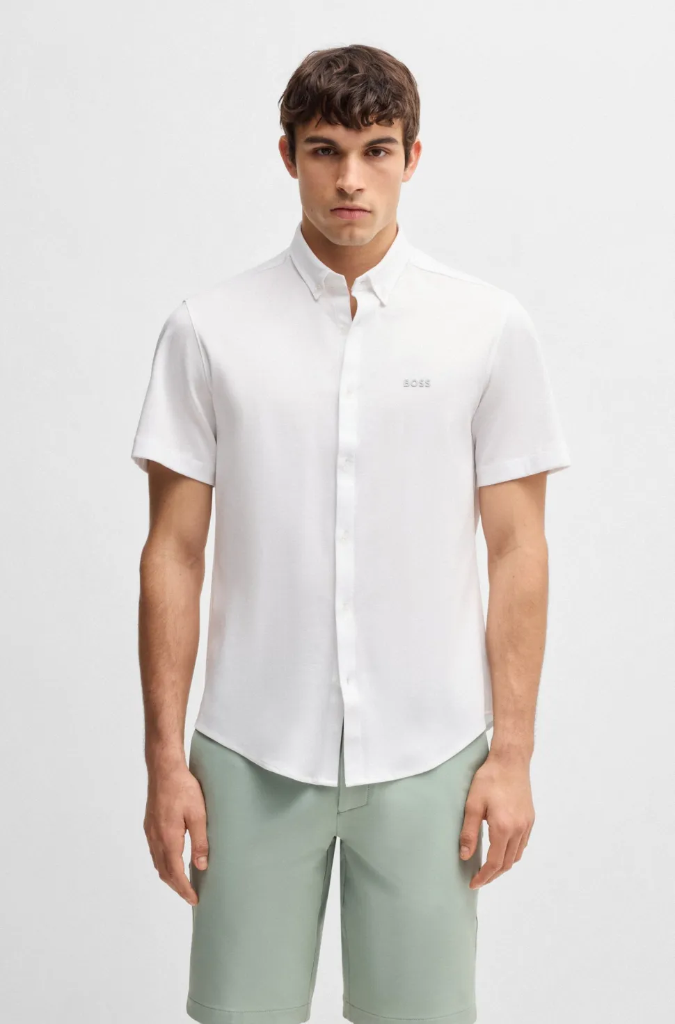 Hugo Boss miesten kauluspaita, B MOTION JERSEY Valkoinen