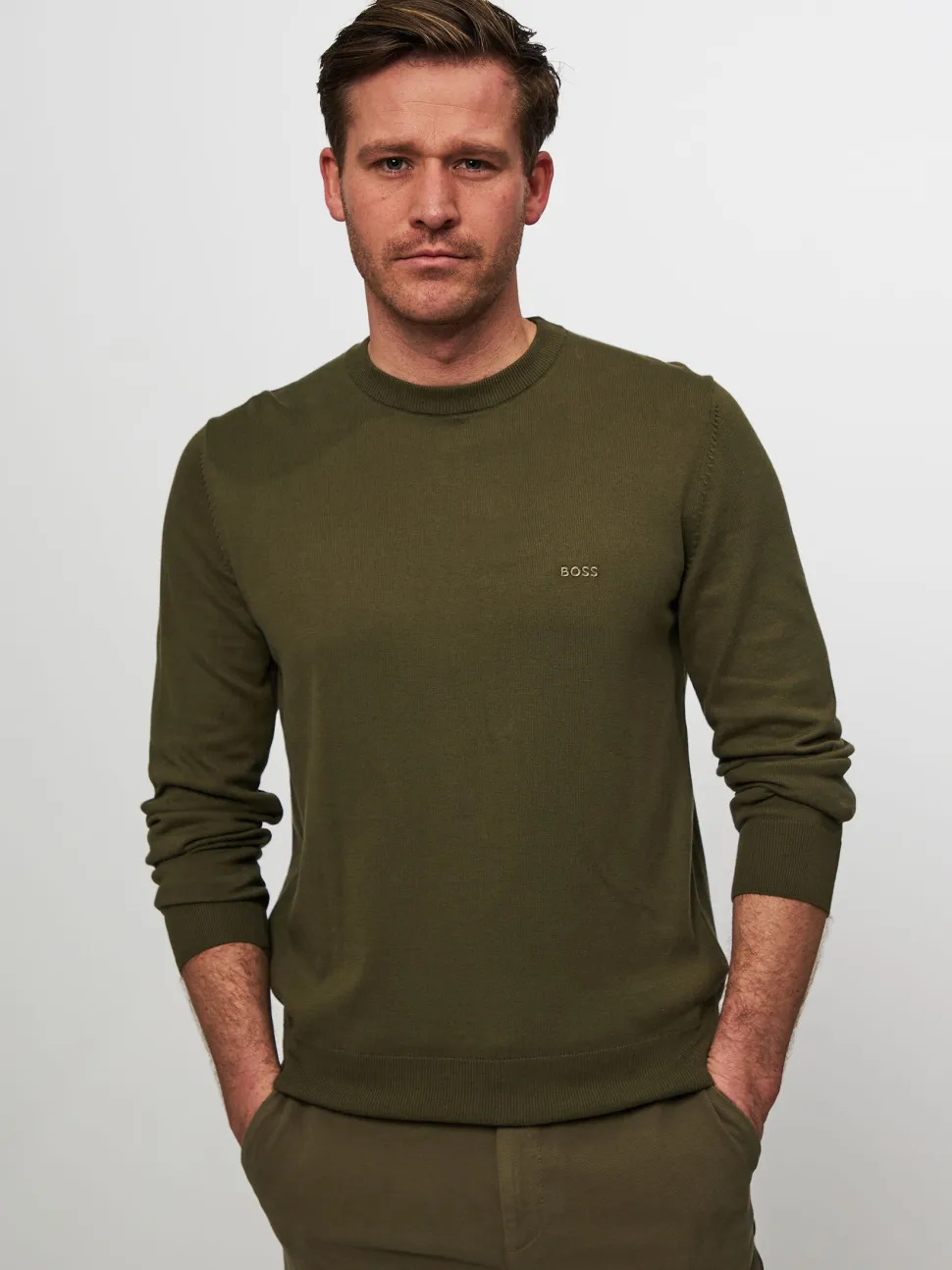 Hugo Boss miesten neule, PACAS L Armeijanvihreä