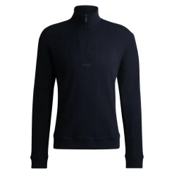 Hugo Boss miesten neule, STRUCTURE HALF ZIP Tummansininen