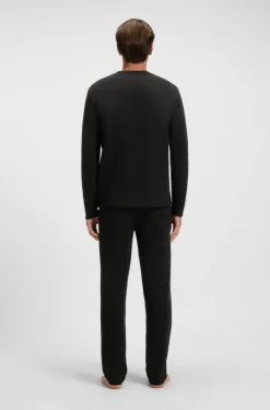 Hugo Boss miesten pyjamapaita WAFFLE LS SHIRT NOS, musta