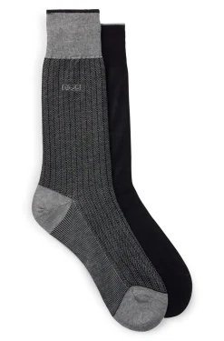 Hugo Boss Miesten Sukat 2-Pack, MINI DESIGN Musta