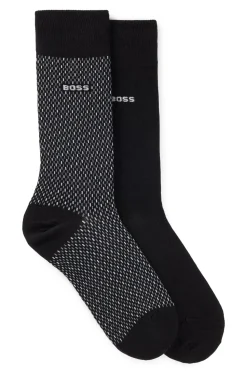 Hugo Boss Miesten Sukat, 2P RS MINIPATTERN Musta