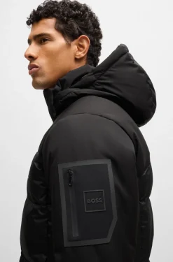 Hugo Boss Miesten Untuvatakki, J-HAMAR 3 Musta