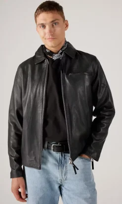 Human Scales miesten nahkatakki Mason Leather Jacket NOS, musta