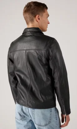 Human Scales miesten nahkatakki Mason Leather Jacket NOS, musta