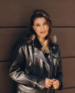 Human Scales Naisten Nahkatakki, LEAH LEATHERJACKET Musta