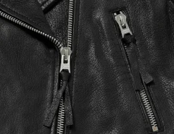 Human Scales Naisten Nahkatakki, LEAH LEATHERJACKET Musta