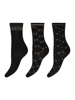 Hypethedetail naisten sukat, HYPETHEDETAIL SOCKS 3 PACK Musta Kuosi