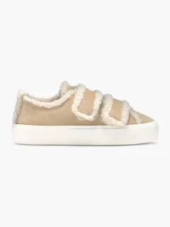 INUIKII naisten tennarit, SHEARLING LOW VELCRO Vaalea Beige
