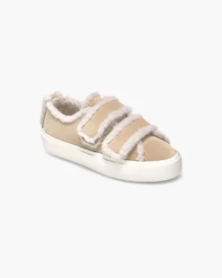 INUIKII naisten tennarit, SHEARLING LOW VELCRO Vaalea Beige