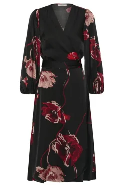 Inwear Dawn Basira Wrap Dress, Black Poppy Rose