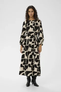 Inwear mekko LYNNIW Belted Dress, musta kuosillinen