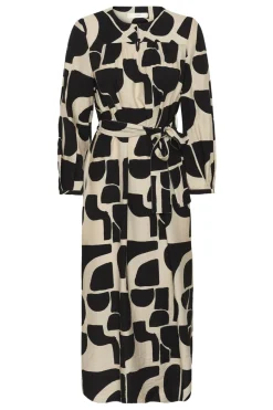 Inwear mekko LYNNIW Belted Dress, musta kuosillinen