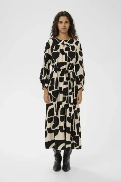 Inwear mekko LYNNIW Belted Dress, musta kuosillinen