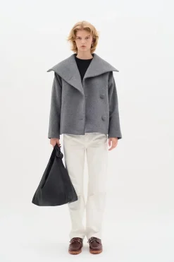 Inwear naisten lyhyt talvitakki, PERRYIW SHORT COAT Granite Melange