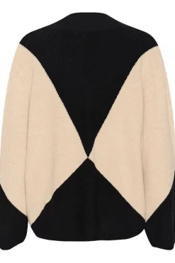 Inwear Naisten Neule, RUDI INTARSIA PULLOVER Haze Melange/Black