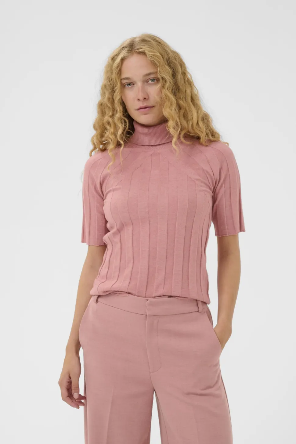 Inwear naisten neulepusero NikolaiW Kellsie SS Pullover, Ash Rose Melange