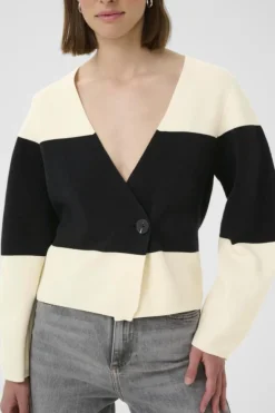 Inwear naisten neuletakki, KAYLLAIW CARDIGAN Whisper White / Black