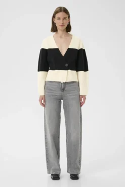 Inwear naisten neuletakki, KAYLLAIW CARDIGAN Whisper White / Black