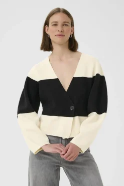 Inwear naisten neuletakki, KAYLLAIW CARDIGAN Whisper White / Black