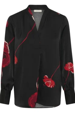 Inwear naisten paitapusero DAWNIW V-NECK Black, Poppy Rose