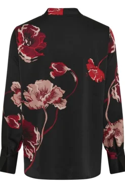 Inwear naisten paitapusero DAWNIW V-NECK Black, Poppy Rose