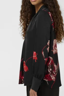 Inwear naisten paitapusero DAWNIW V-NECK Black, Poppy Rose