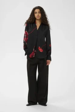 Inwear naisten paitapusero DAWNIW V-NECK Black, Poppy Rose