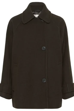 Inwear naisten villakangastakki THORAIW MINONA COAT, Chocolate Brown