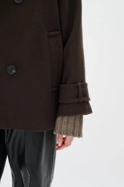 Inwear naisten villakangastakki THORAIW MINONA COAT, Chocolate Brown