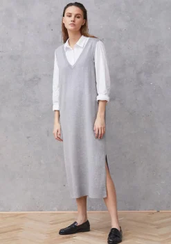 Isay Naisten Neulemekko, RUBI LONG WAISTCOAT Vaaleanharmaa