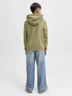 Jack and Jones junior huppari, JORINWOOD BLOCK BRANDING Tummanvihreä