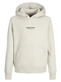 Jack and Jones junior huppari, JORVESTERBRO SWEAT HOOD Luonnonvalkoinen