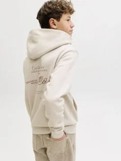 Jack and Jones Junior lasten huppari JJROAR SWEAT HOOD JNR, beige