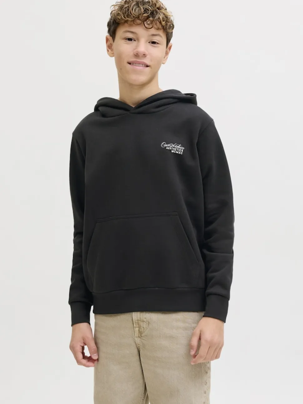Jack and Jones Junior lasten huppari JJROAR SWEAT HOOD JNR, musta