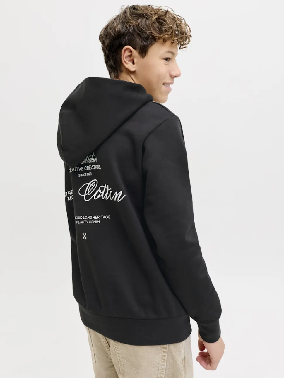 Jack and Jones Junior lasten huppari JJROAR SWEAT HOOD JNR, musta