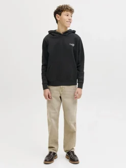 Jack and Jones Junior lasten huppari JJROAR SWEAT HOOD JNR, musta