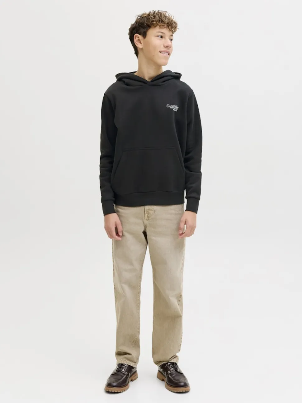 Jack and Jones Junior lasten huppari JJROAR SWEAT HOOD JNR, musta