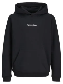 Jack and Jones Junior lasten huppari JORNORREBRO EMB SWEAT HOOD NOOS JNR, musta