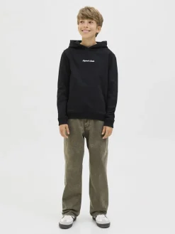 Jack and Jones Junior lasten huppari JORNORREBRO EMB SWEAT HOOD NOOS JNR, musta