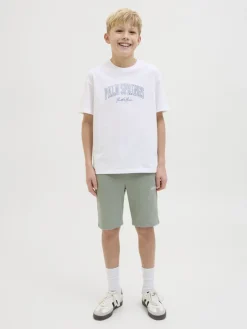 Jack and Jones junior shortsit, JPSTGORDON JJBEAU SWEAT SHORTS Vaaleanvihreä