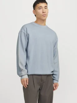 Jack and Jones miesten collegepusero, JJECHARGE FADED SWEAT CREW NECK Chambray Blue