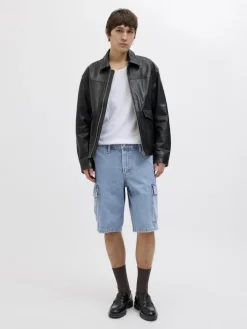 Jack and Jones miesten farkkushortsit, JJIBILL JJWIDE SHORTS Light Blue Denim