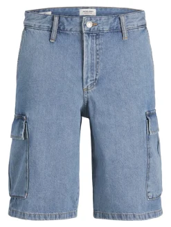 Jack and Jones miesten farkkushortsit, JJIBILL JJWIDE SHORTS Light Blue Denim