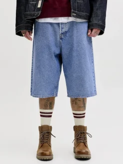 Jack and Jones miesten farkkushortsit JJIRON JJORIGINAL SHORTS SQ 730 SN, Blue Denim