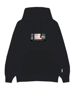 Jack and Jones miesten huppari, JORPORTLAND BLOCK SWEAT HOOD LN Black