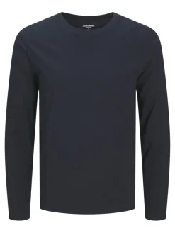 Jack and Jones miesten paita, JJEORGANIC BASIC TEE LS O-NECK Navy Blazer